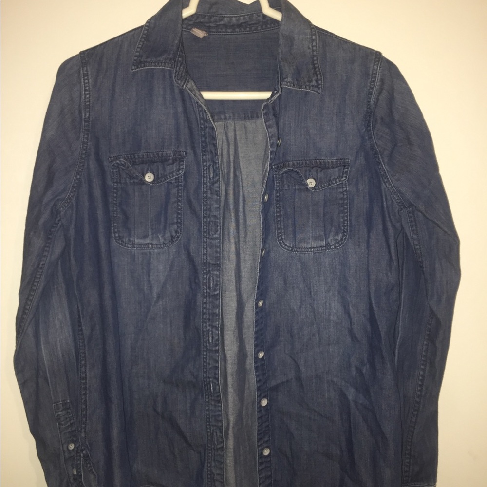 Long Sleeve Jean Button Down Shirt